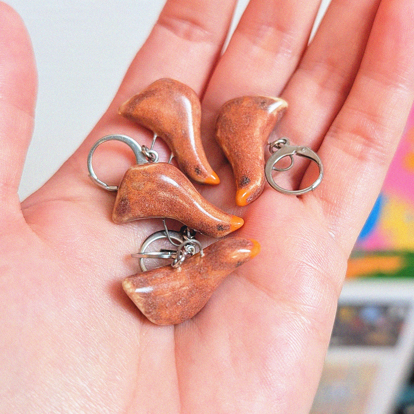 Female Mallard Duck Earrings B GRADE