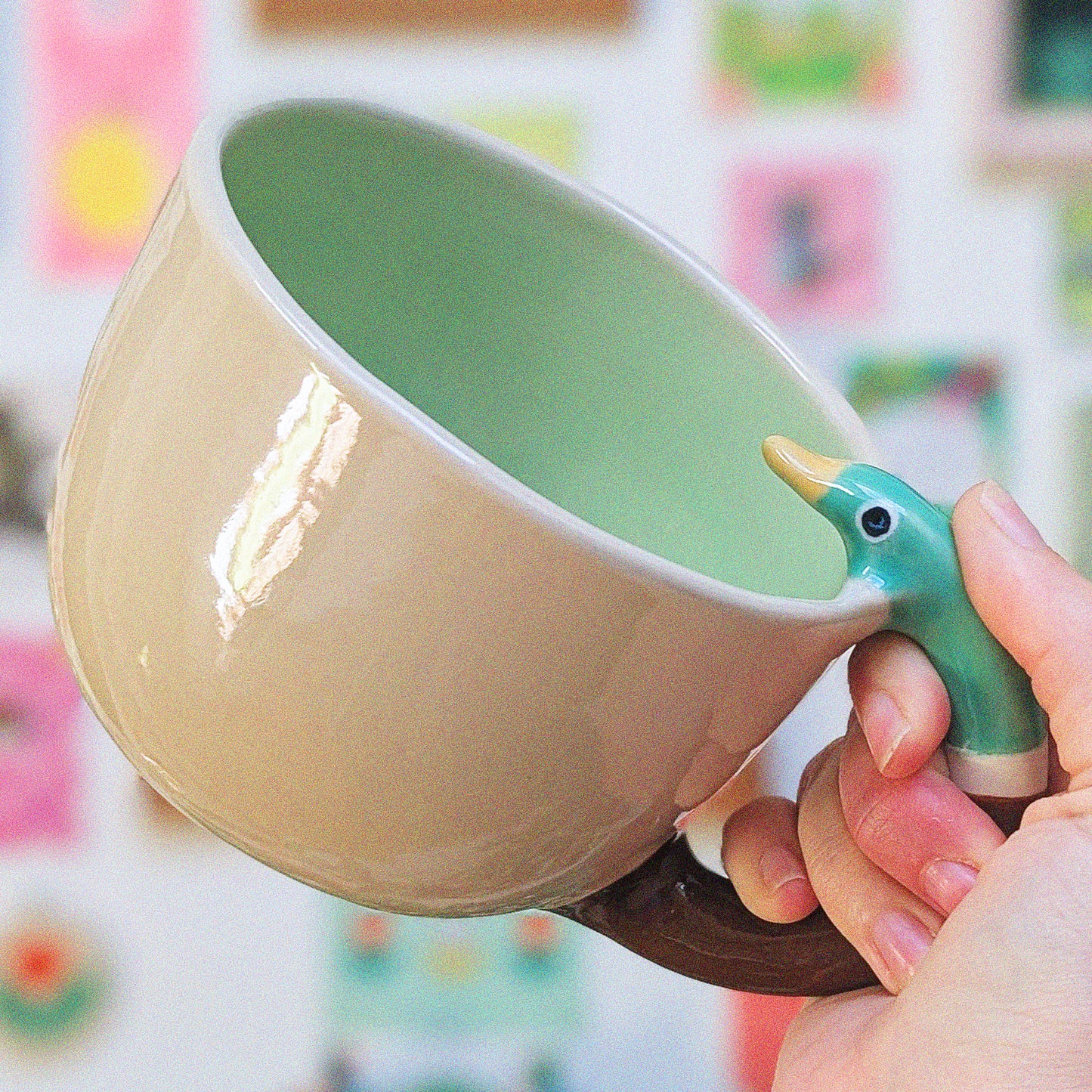 Big Seafoam Green Duck Mug
