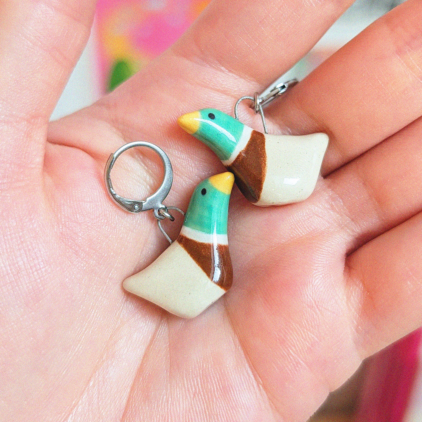 Male Mallard Duck Earrings