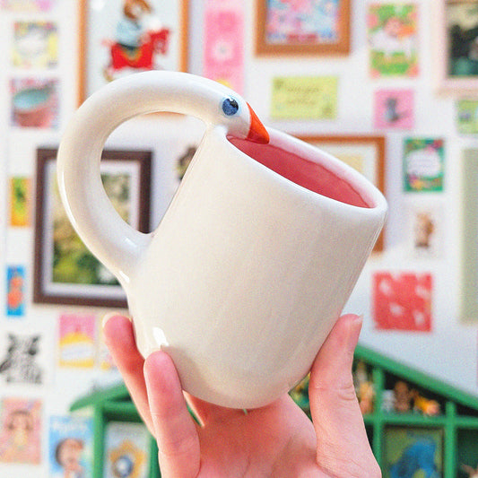 Small Pink Sherbet Goose Mug