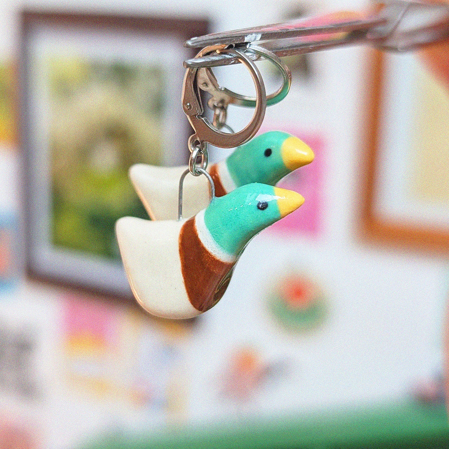 Male Mallard Duck Earrings