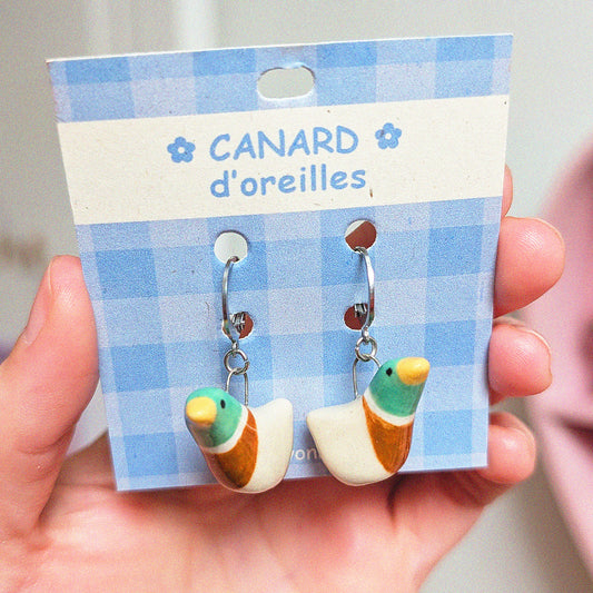Male Mallard Duck Earrings