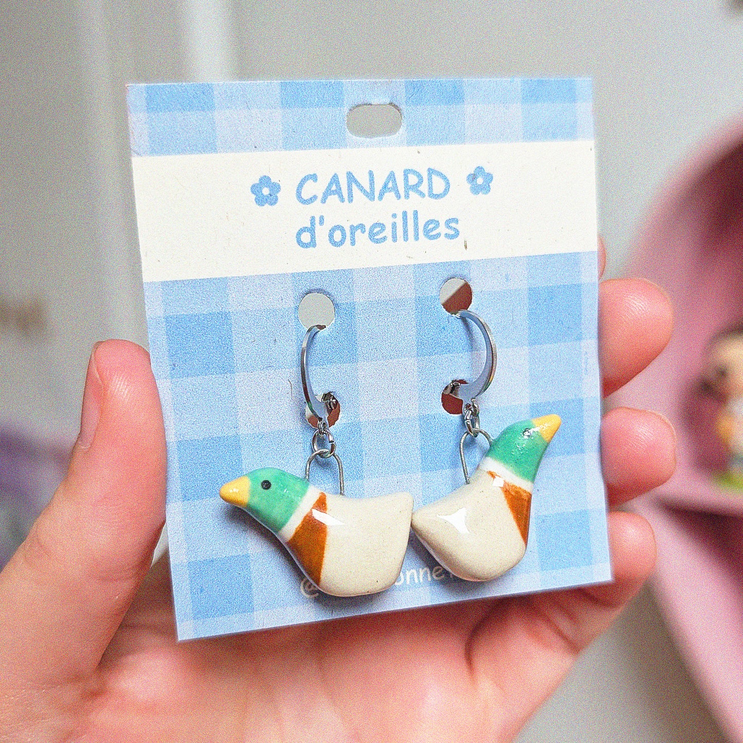 Male Mallard Duck Earrings