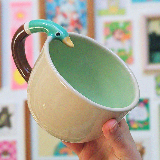 Big Seafoam Green Duck Mug