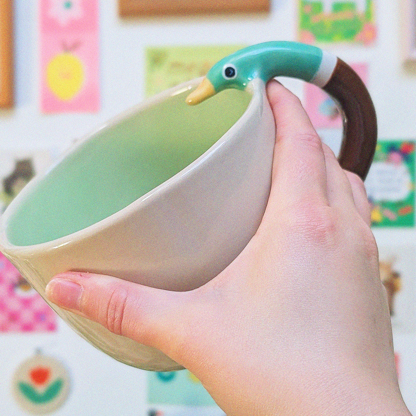 Big Seafoam Green Duck Mug