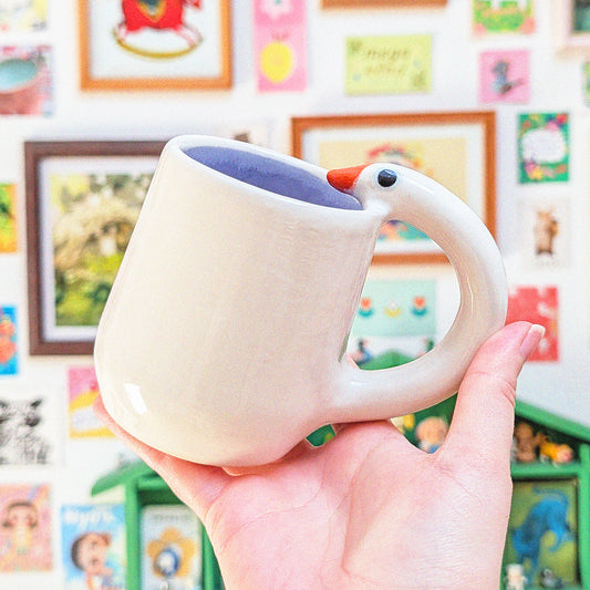 Small Iris Blue Goose Mug